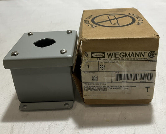 HUBBELL  WIEMANN PB1 N12  STANDARD PUSH BUTTON  ENCLOSURE SIZE  4x3x3  U3S