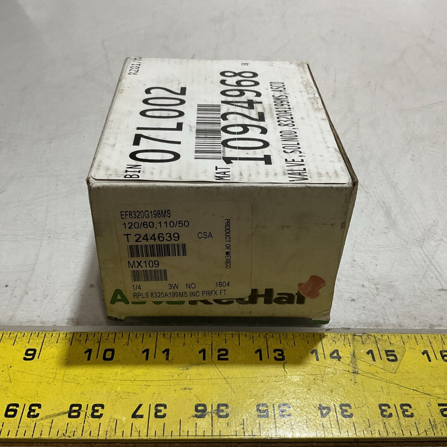 ASCO REDHAT  EF8320G198MS BRASS SOLENOID 1/4 3W VALVE  U3S