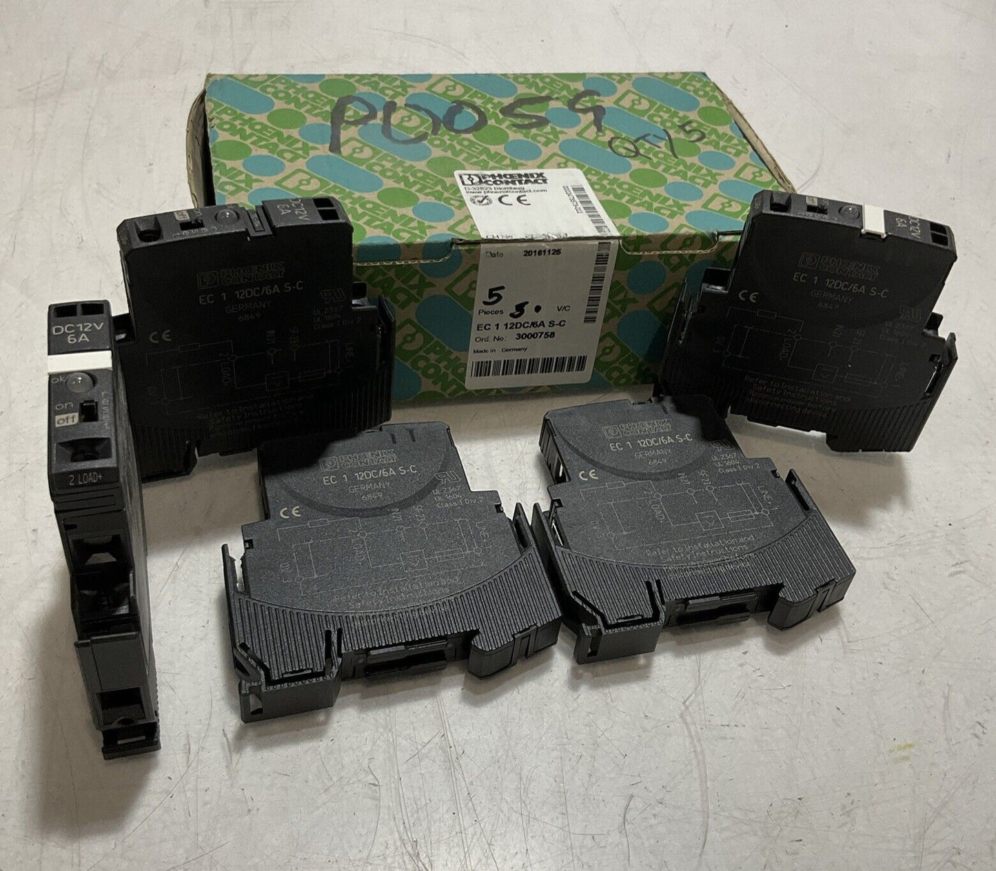 PHOENIX CONTACT 3000758 EC 1 12DC/6A S-C ELECTRIC CIRCUIT PROTECTOR LOT OF 5 G7T