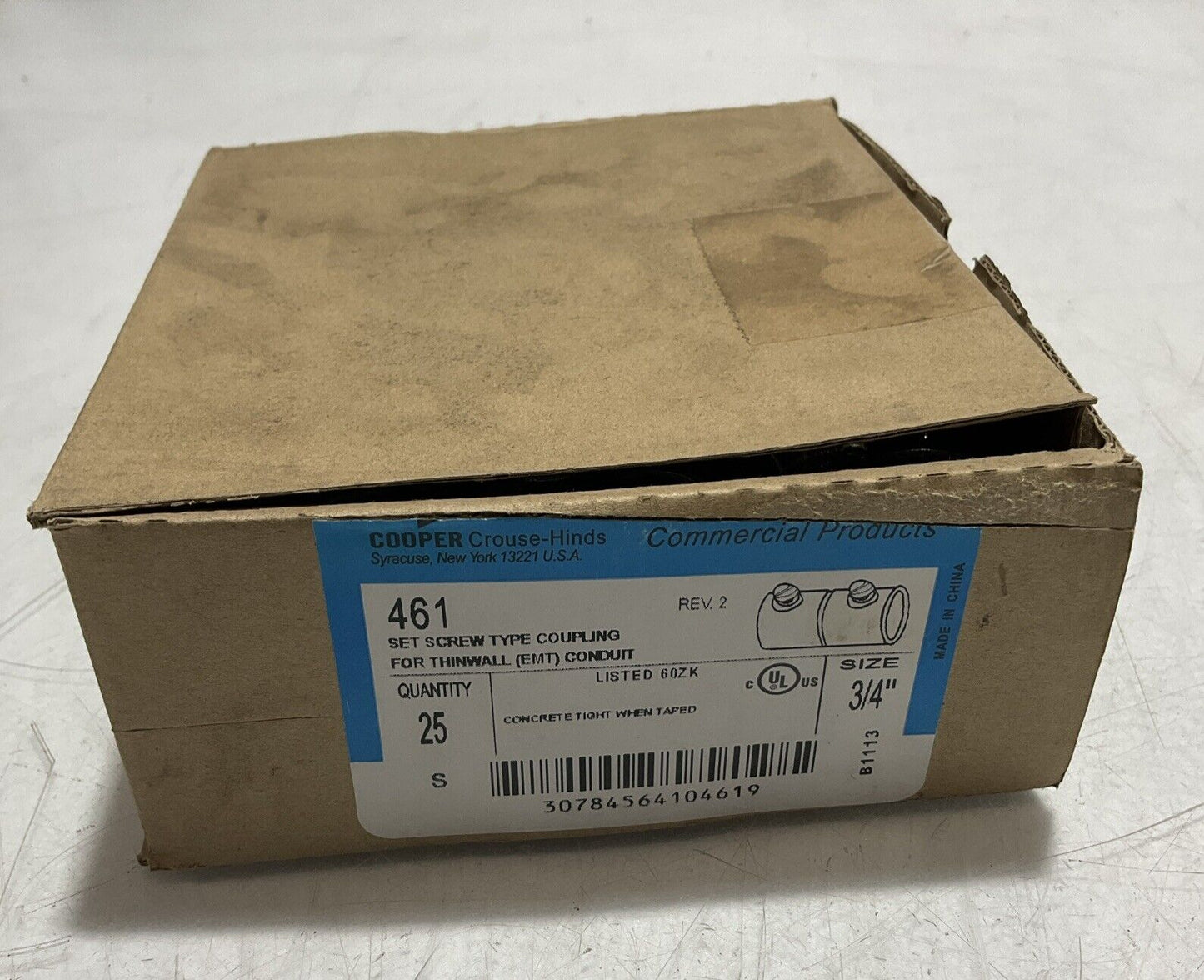 COOPER CROUSE-HINDS  461 SET SCREW TYPE COUPLING  SIZE 3/4  QTY 25 PIECES 222