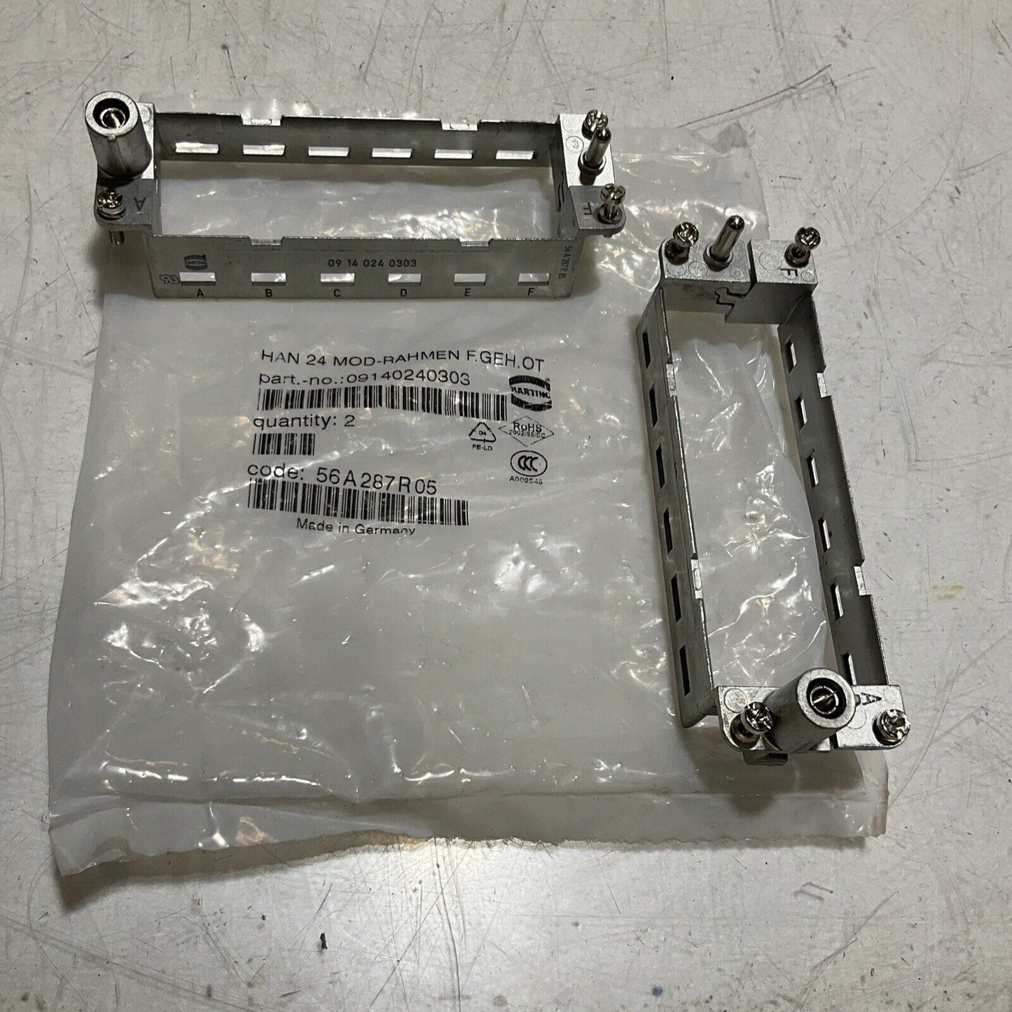 HARTING  09140240303  HAN 24 MOD-RAHMAN  F.GEH.OT  LOT OF 2  222