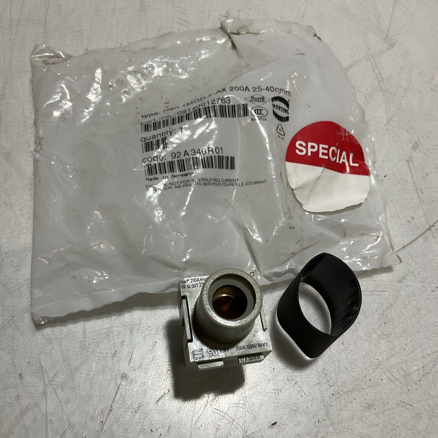 HARTING 09140012763 HAN 1MOD-F-AX 200A 25-40QMM  1000V 8KV3  LOT OF 4 U3S