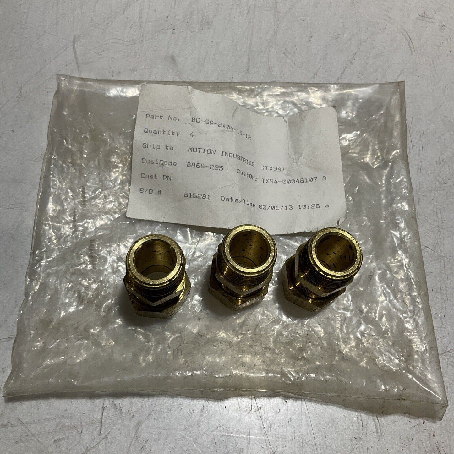 ONE-HYDRAULICS BC-SA-2404-12-12 MALE NPT STRAIGHT OHI ADAPTER  815281 QTY3  U3S