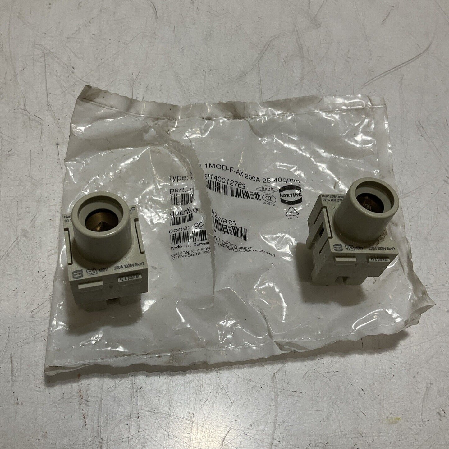 HARTING 09140012763  THERMOSTAT  ADJUSTABLE  140C 600V  LOT OF 2 U3S
