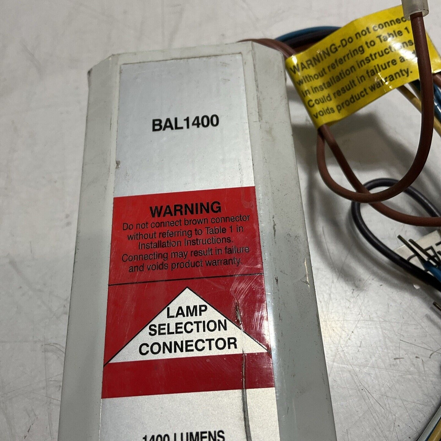 HOWARD BAL1400  LUMENS FLUORESCENT EMERGENCY BALLAST BATTERY CONNECTOR  U3S