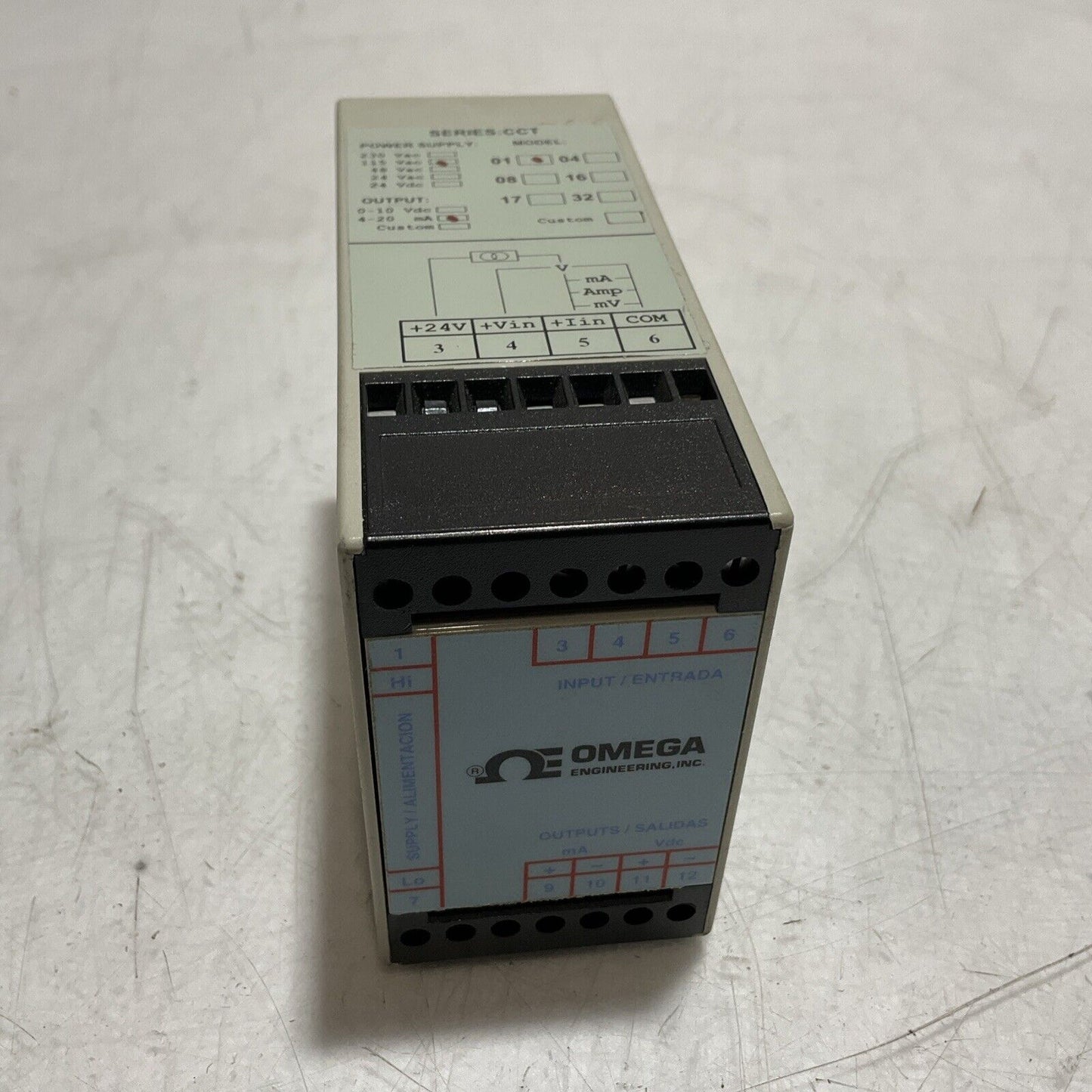 OMEGA ENGINEERING CCT-01-0/10V0/10VDC=4/20MA  POWER SUPPLY ALIMENTACION  U3S