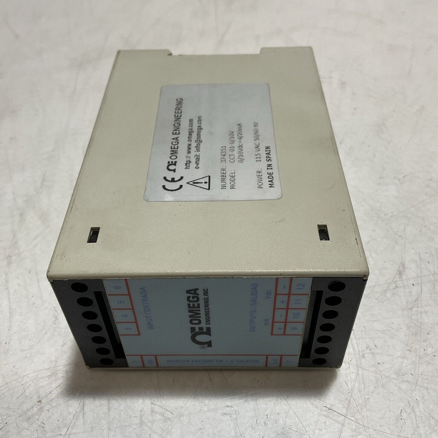 OMEGA ENGINEERING CCT-01-0/10V0/10VDC=4/20MA  POWER SUPPLY ALIMENTACION  U3S