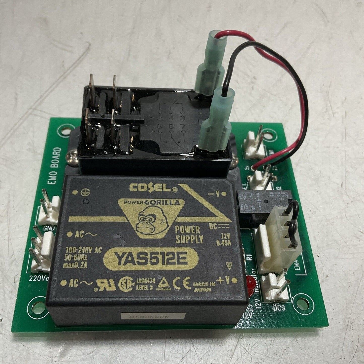 COSEL YAS512E  00832-4004-001 EMO CIRCUIT BOARD ASSEMBLY POWER SUPPLY  240V  U3S