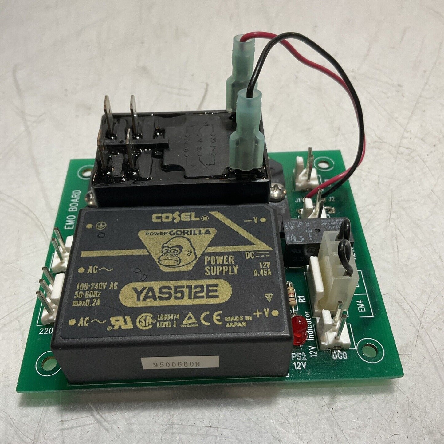 COSEL YAS512E  00832-4004-001 EMO CIRCUIT BOARD ASSEMBLY POWER SUPPLY  240V  U3S