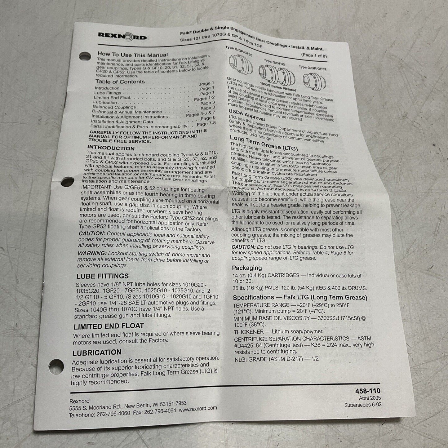 REXNORD 1015G20 COUPLING RSB WALDRO  SLEEVE EXP  BLT  KIT  373