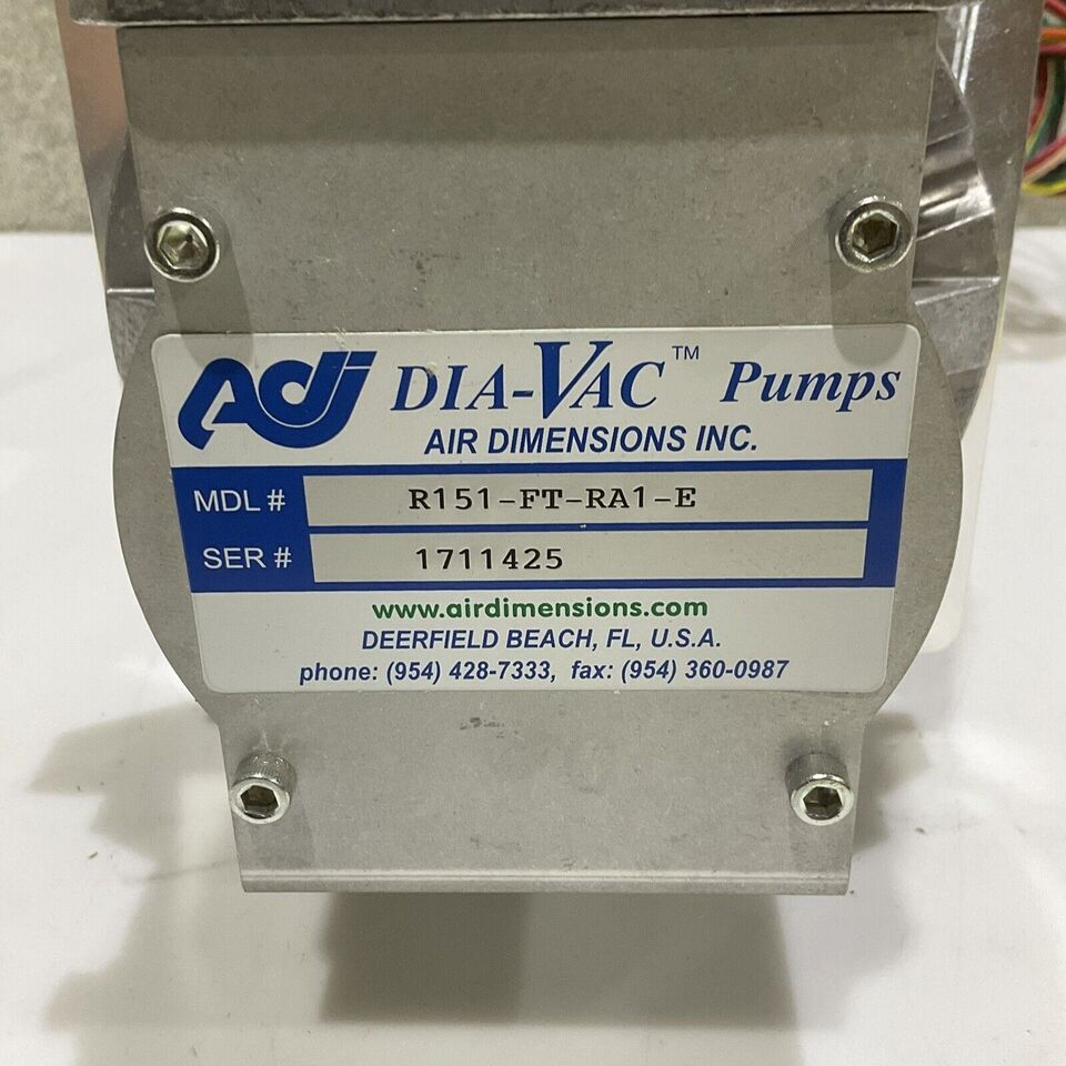AIR DIMENSIONS INC DIA-VAC R151-FT-RA1-E PUMP C12310844 A13022 60HZ 1725 RPM 373