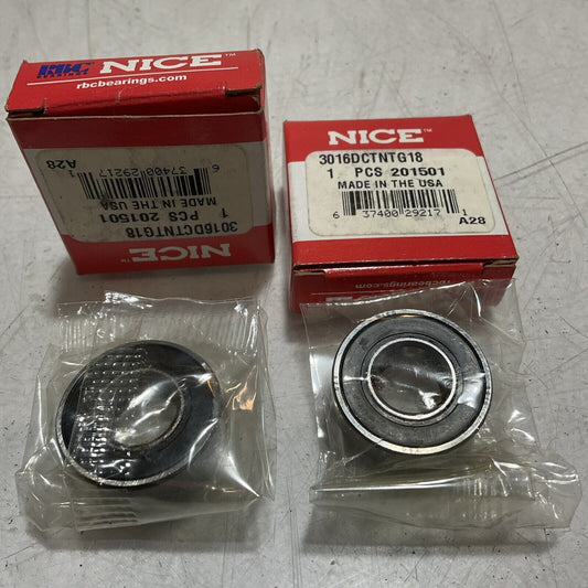 RBC BEARINGS NICE 3016DCTNTG18 DEEP GROOVE BALL BEARING LOT  OF 2  678