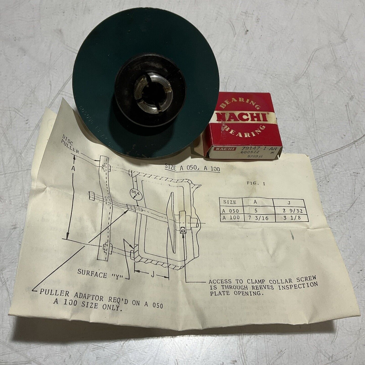 REEVES RELIANCE ELECTRIC  X-V A 050 415112-65-KA CONSTANT SPEED REPAIR DISC  373