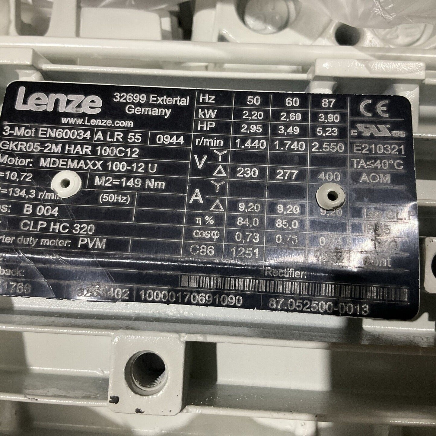 LENZE  GKR05-2M HART  100C12- MDEMAXX 100-12U  GEARMOTOR U3S