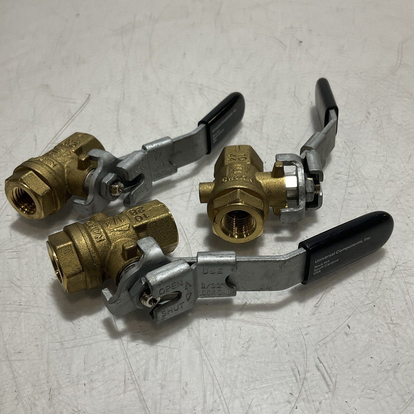 UCI  SEL-2   1/4" UNIVERSAL MANUAL VENTING BALL VALVE LOT OF 3 U3S