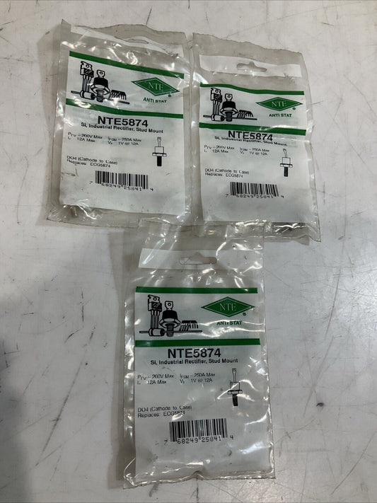 NTE- ATI STAT NTE5874 ANTI STAT INDUSTRIAL RECTIFIER STUD MOUNT LOT OF 3 476-U3S
