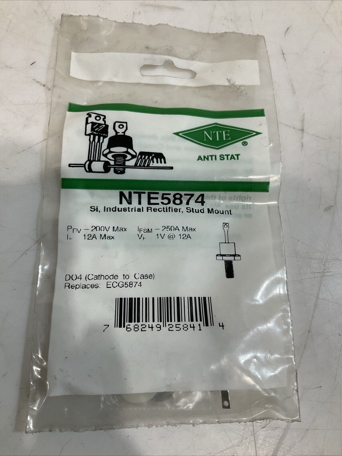 NTE- ATI STAT NTE5874 ANTI STAT INDUSTRIAL RECTIFIER STUD MOUNT LOT OF 3 476-U3S