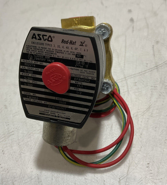 ASCO RED-HAT  EF8210G007 GENERAL PURPOSE SOLENOID VALVE 17.1WATTS  1/2 PIPE U3S