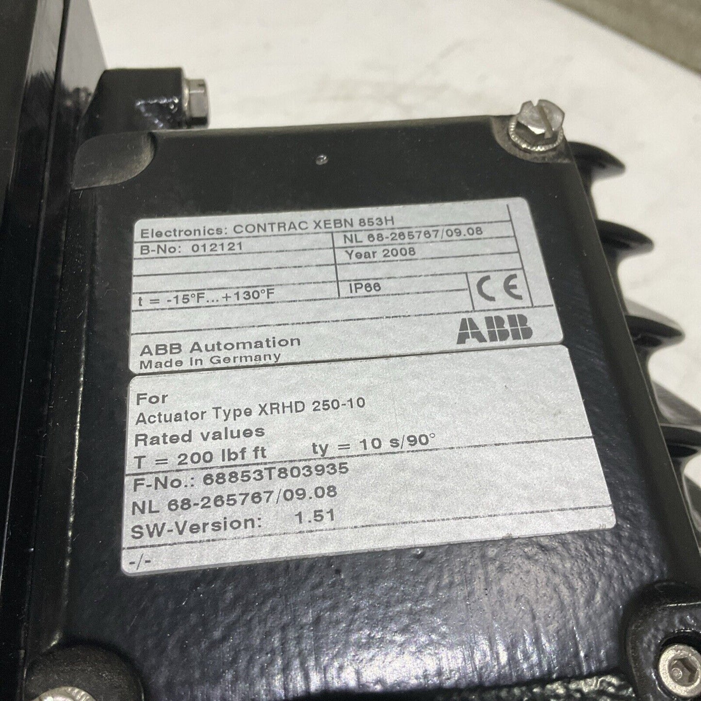 2008 ABB CONTRAC XEBN 853H POWER ELECTRONIC UNIT 0087097 TYPE XRHD 250-10 373