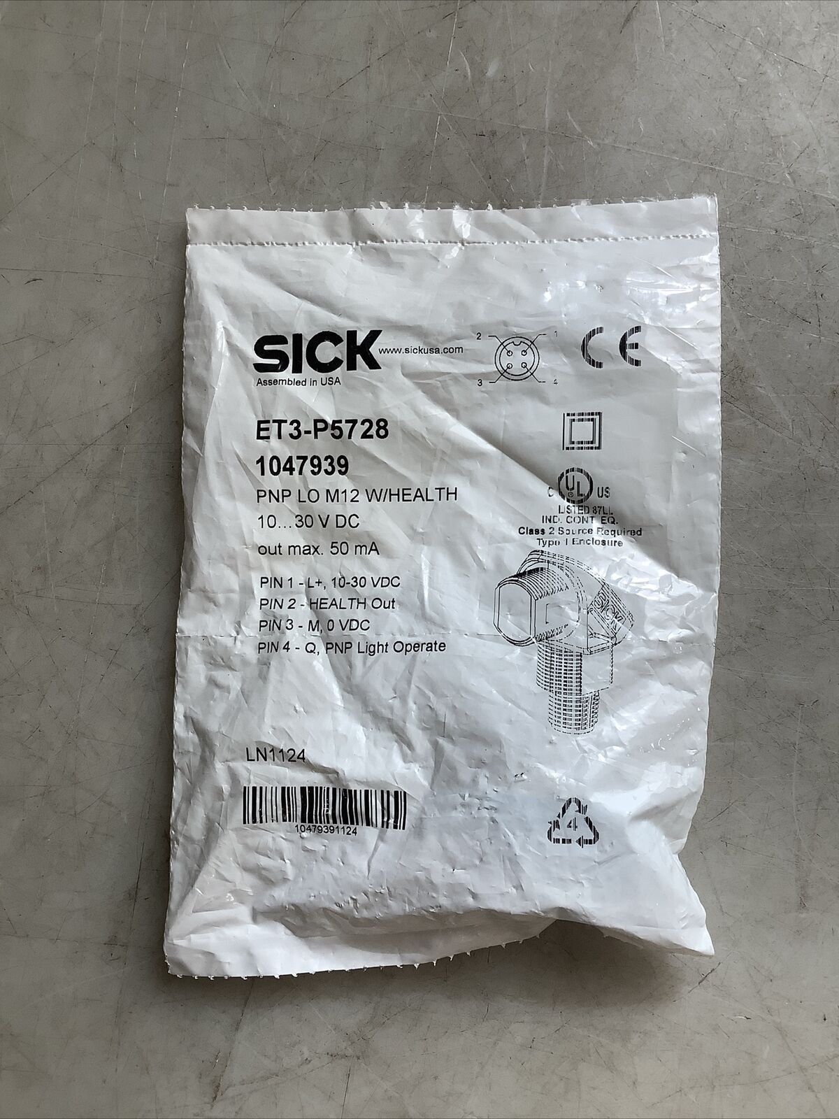 SICK ET3-P5728 1047939 PROXIMITY SENSOR U3S