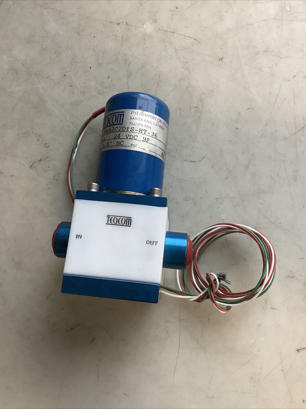 TEQCOM M662C2DFS-HT-36 MINIATURE SOLENOID VALVE 24VDC HP 40PSI 3/8IN NC 476