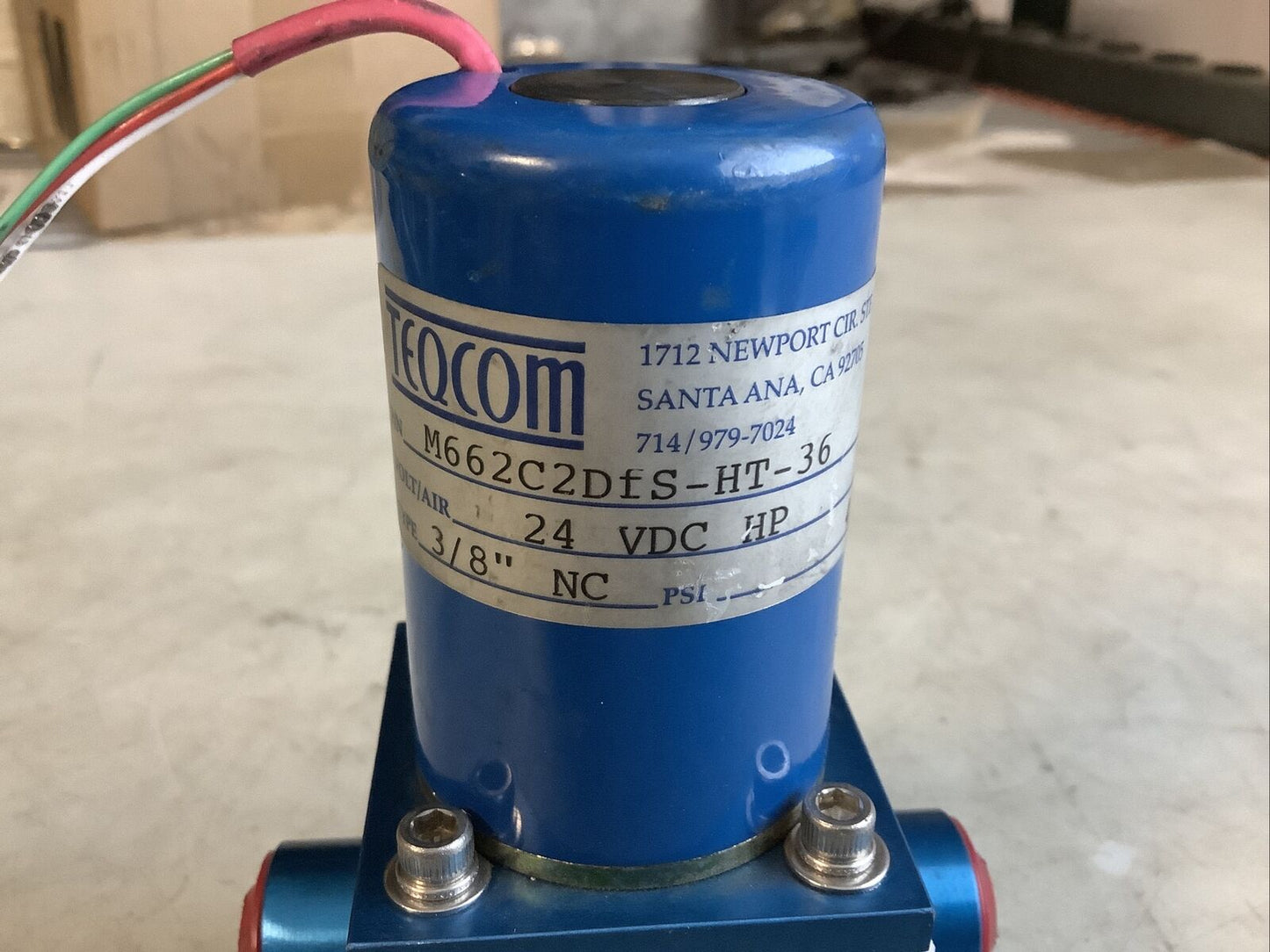 TEQCOM M662C2DFS-HT-36 MINIATURE SOLENOID VALVE 24VDC HP 40PSI 3/8IN NC 476