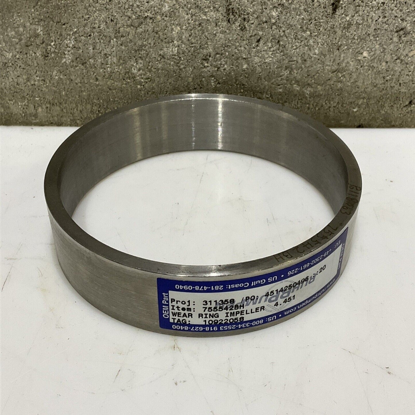 RUHRPUMPEN 755542BH WEAR RING IMPELLER 678