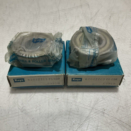 KOYO  6202ZZC3-FGGSR DEEP GROVE  BALL BEARING LOT OF 2  U3S