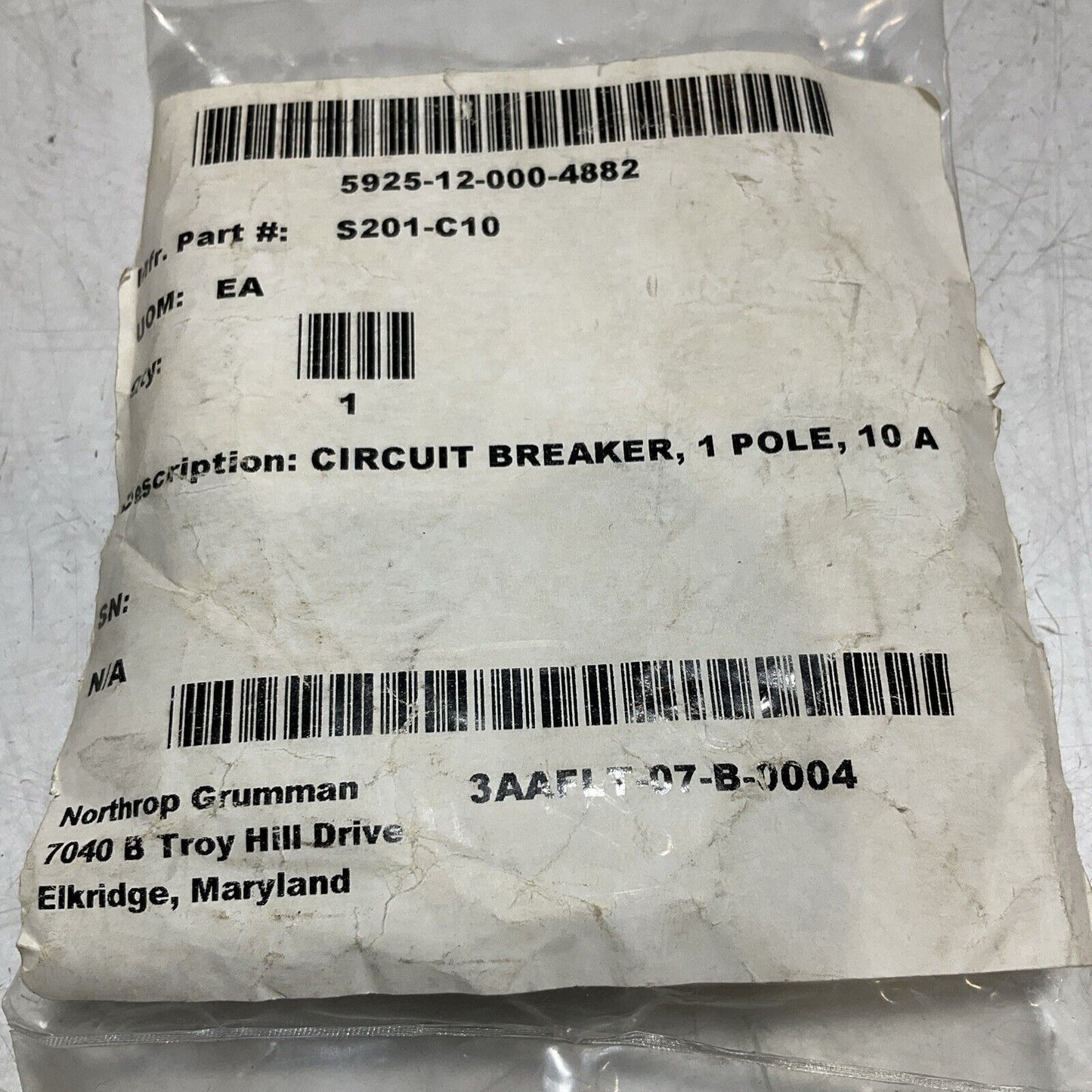 ABB S201-C10   1POLE 10A  CIRCUIT BREAKER  THERMAL  MAG  U3S