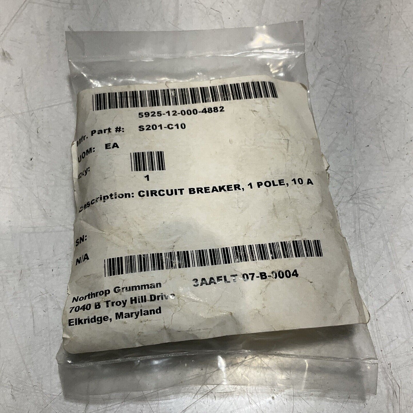 ABB S201-C10   1POLE 10A  CIRCUIT BREAKER  THERMAL  MAG  U3S
