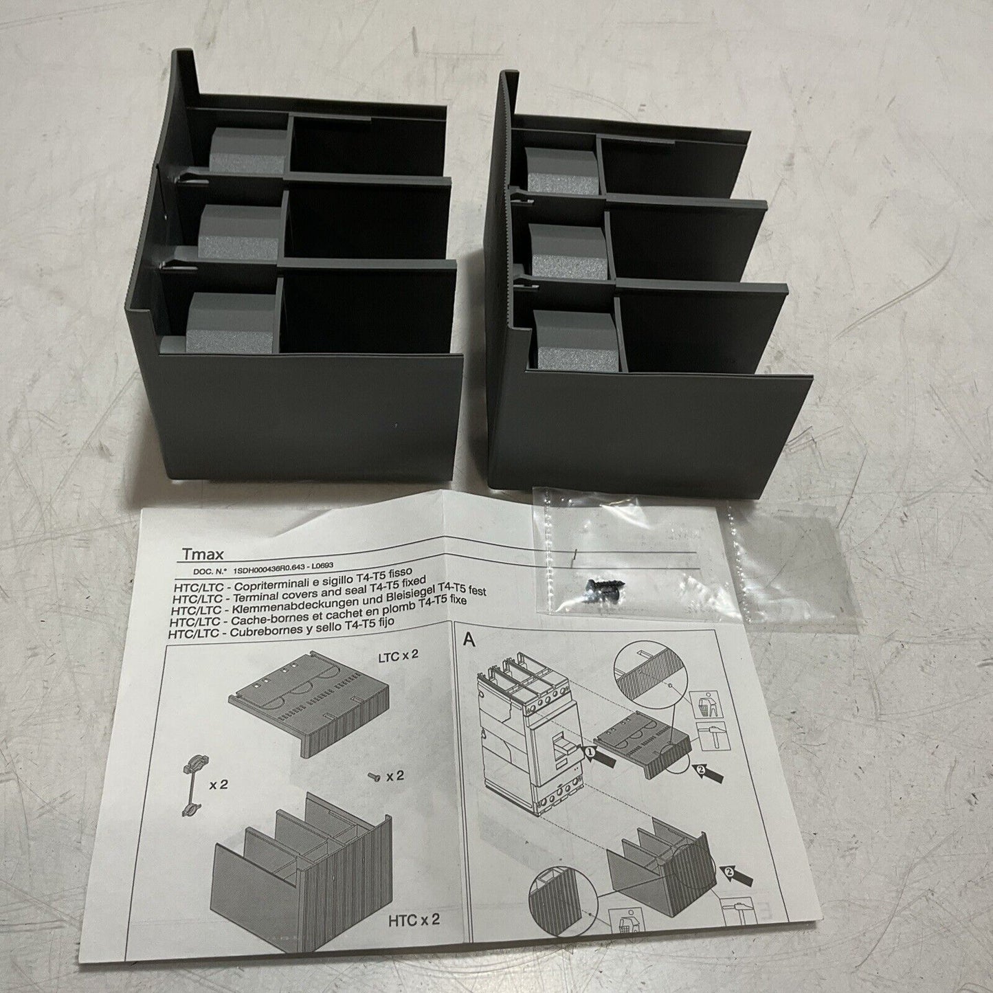 ABB TMAX  1SD A054960 R1 HIGH TERMINAL-COVERS THREE-POLE LOT OF 2 U3S