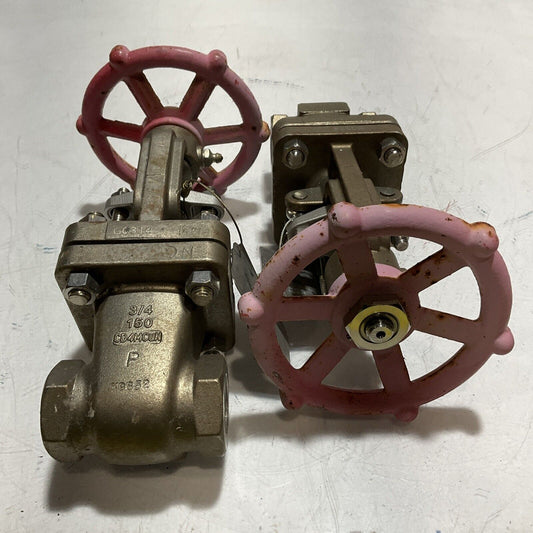 LADISH VALVE CD4MCUN 3/4-150 -8277-9243-GG01-A07B STAINLESS GATE VALVE QTY 2 LBL