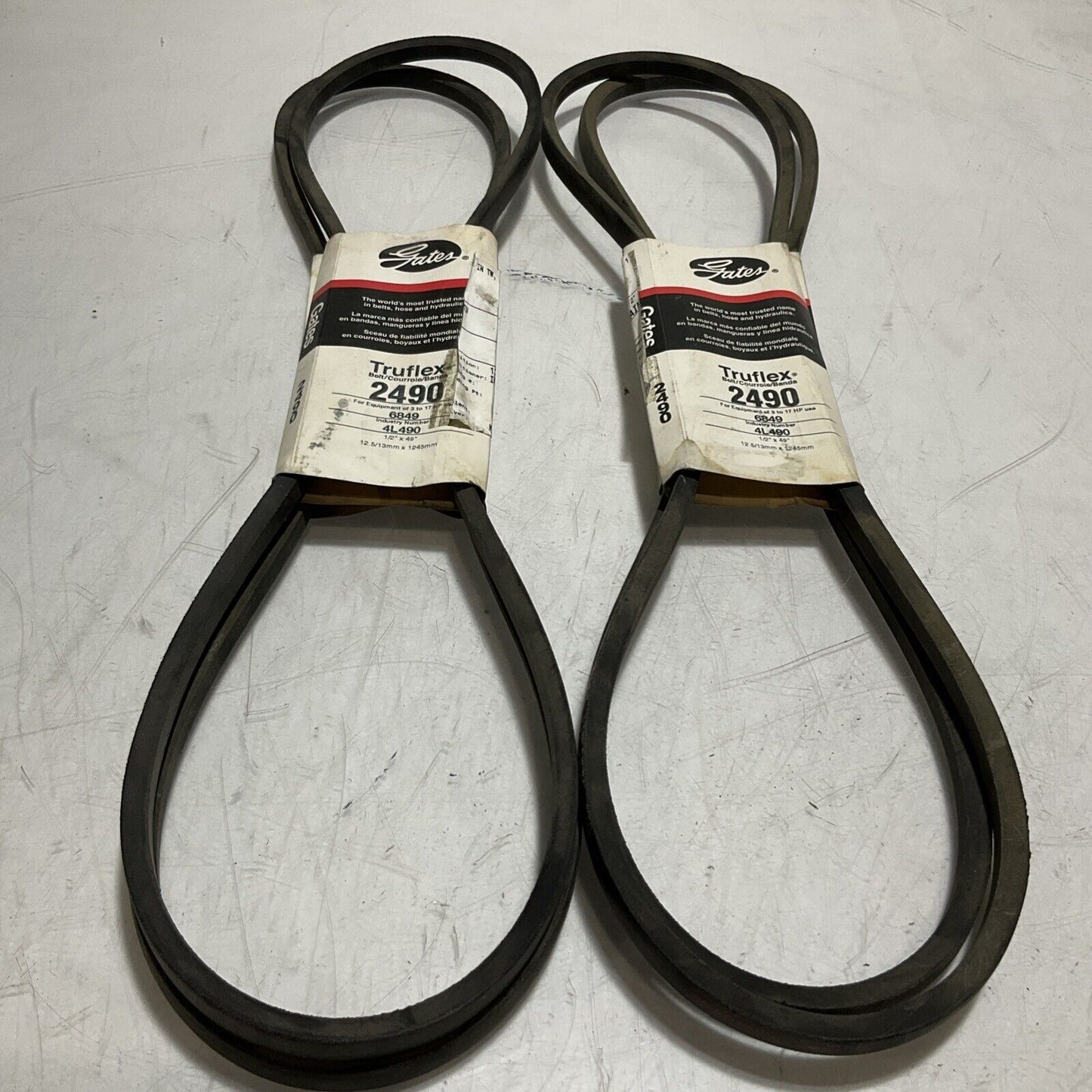 GATES 2490 TRUFLEX  V-BELT  4L490 LOT OF 4 678-U3S