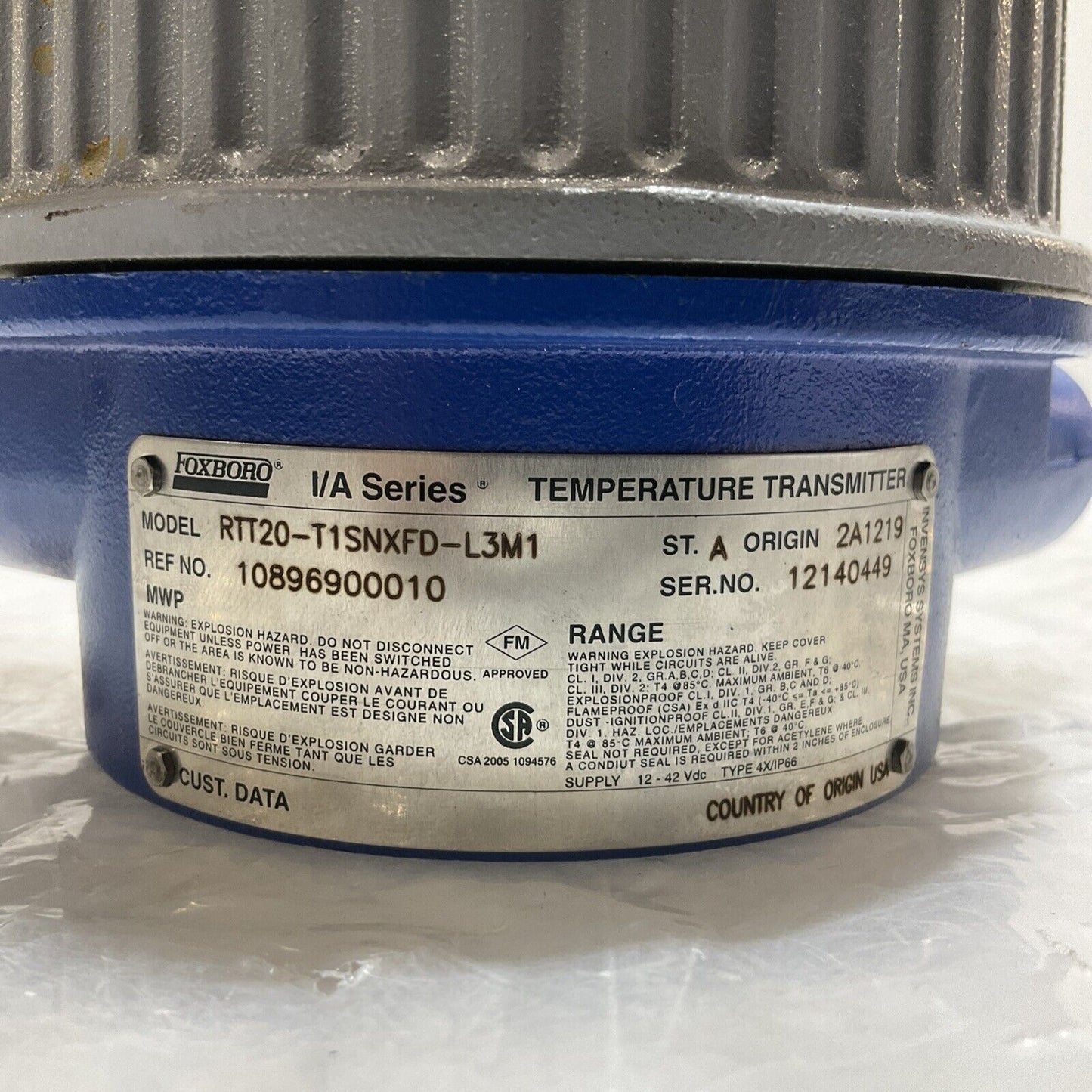 INVENSYS  FOXBORO RTT20-T1SNXFD-L3M1 10896900010 TEMPERATURE TRANSMITTER 373-U3S