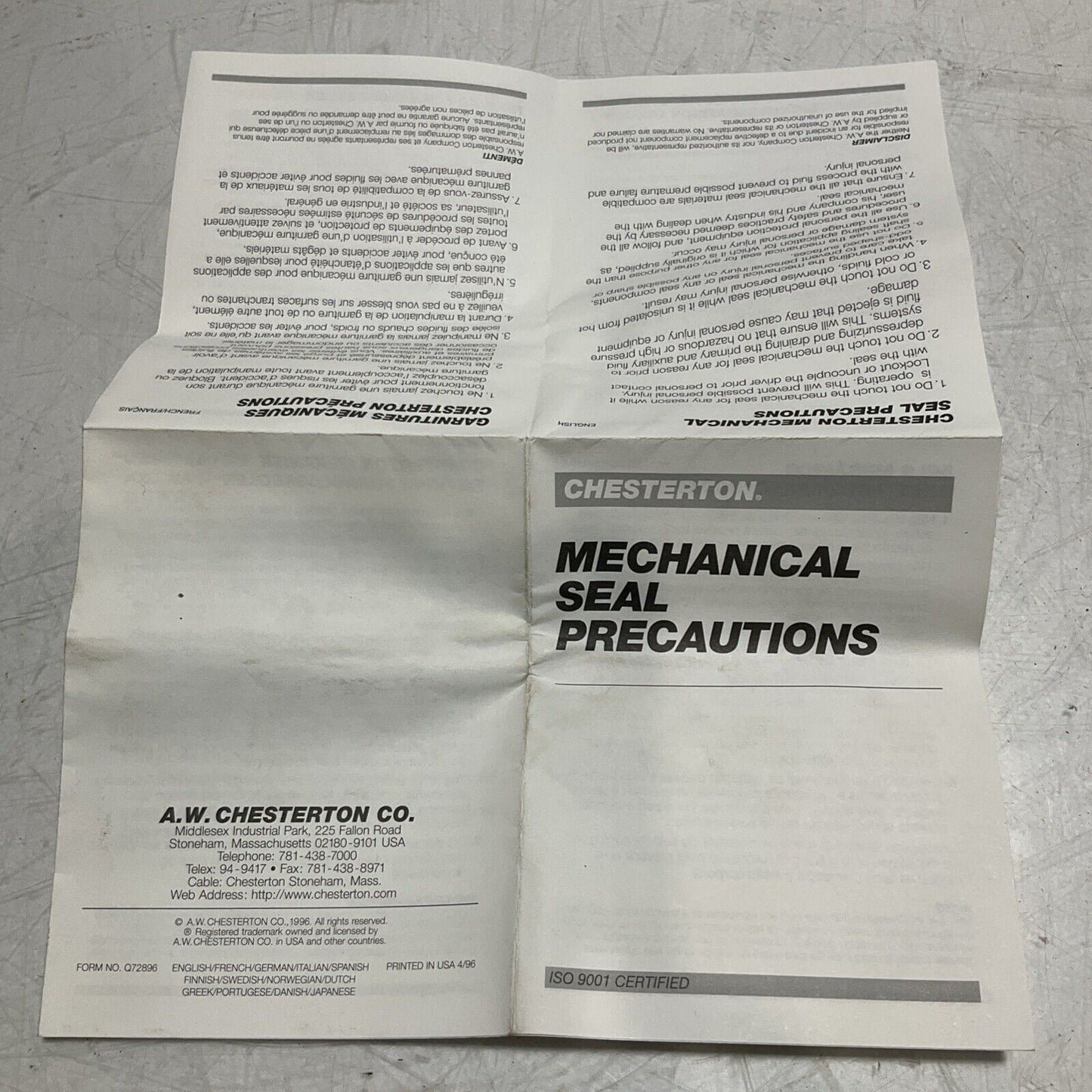 CHESTERTON 655903 440-11 RU CR/S K4079 SEAL  SIZE 11 1.375IN SHAFT  PACKING U3S