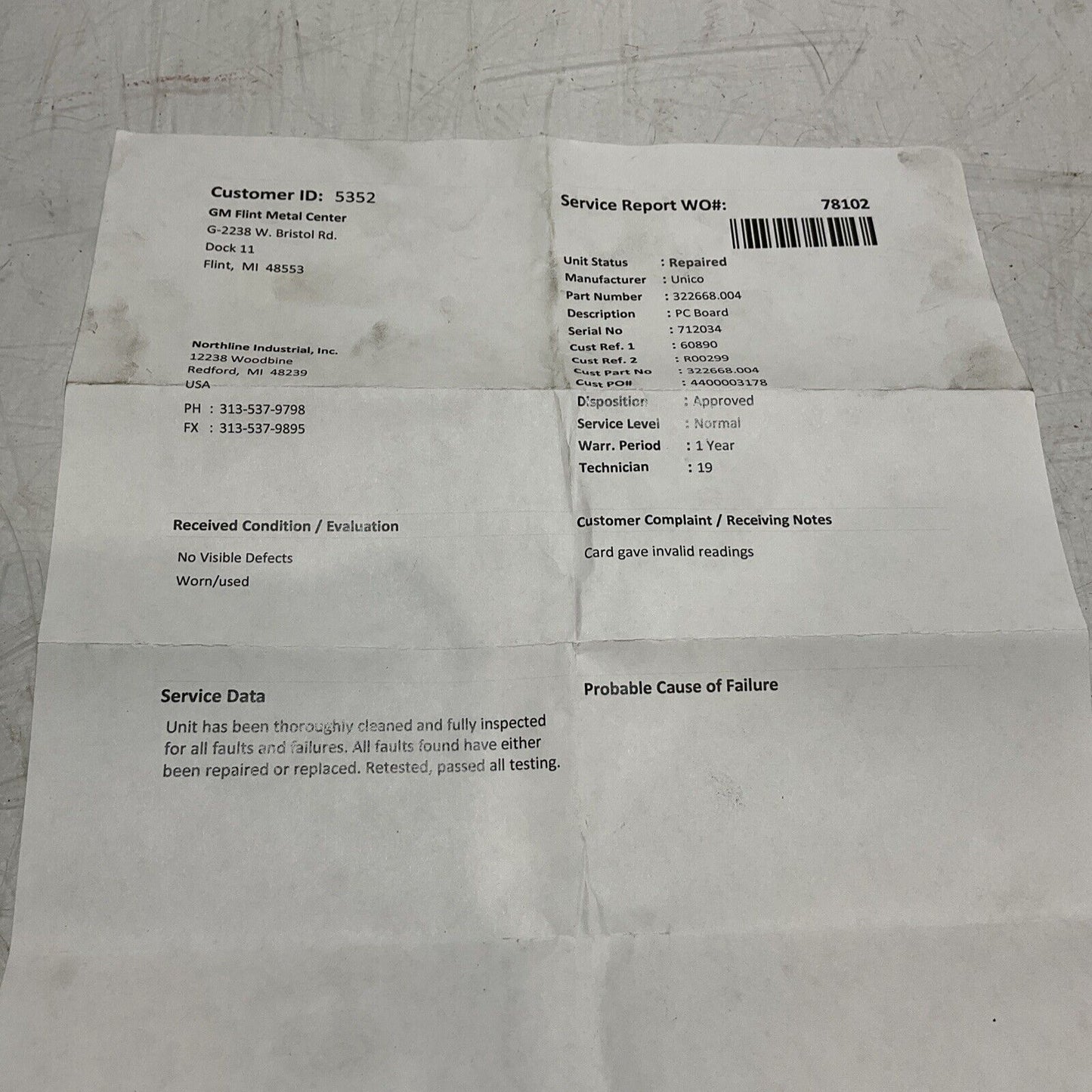 UNICO 322668.004 PCB ENCODER POWER  CIRCUIT BREAKER BOARD  U3S