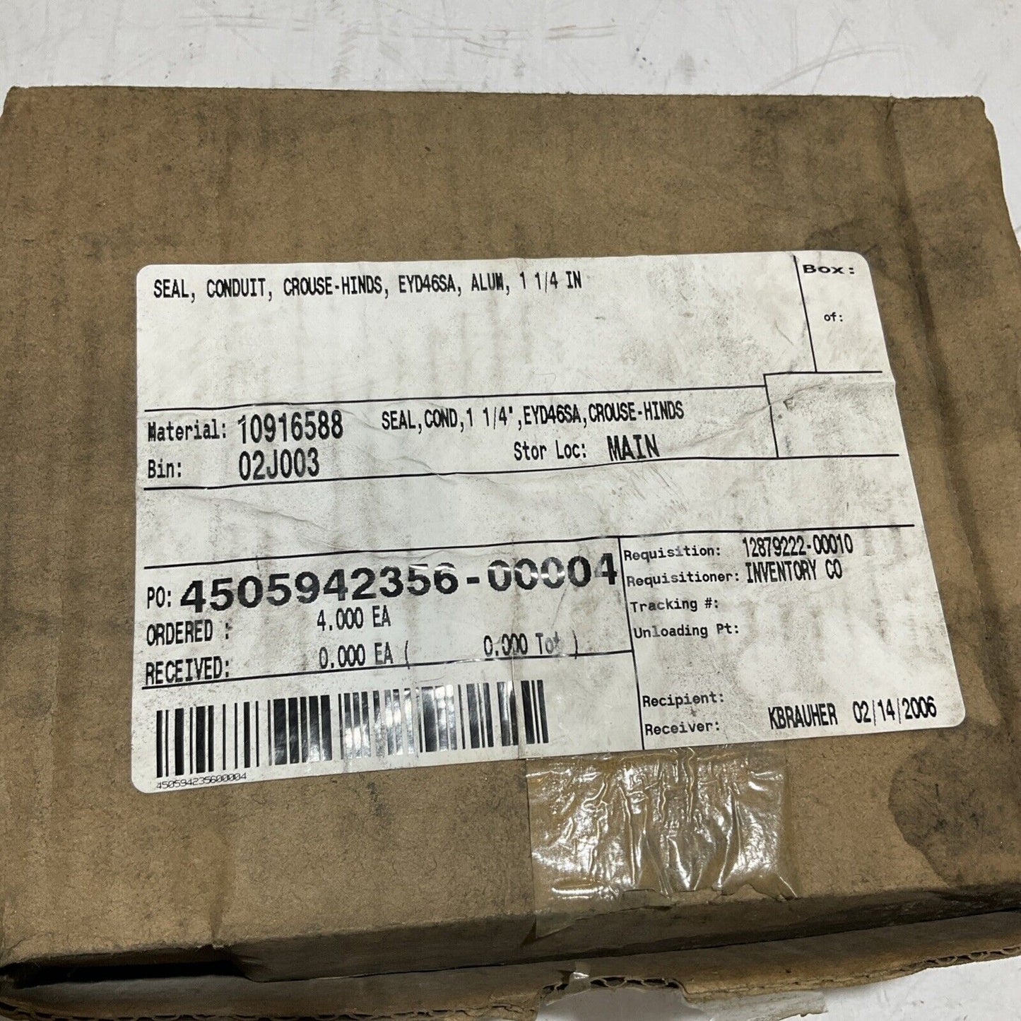 COOPER CROUSE HINDS EYD46 SA  FEMALE&MALE CONDUIT  SEAL FITTING M/F 1-1/4IN  678