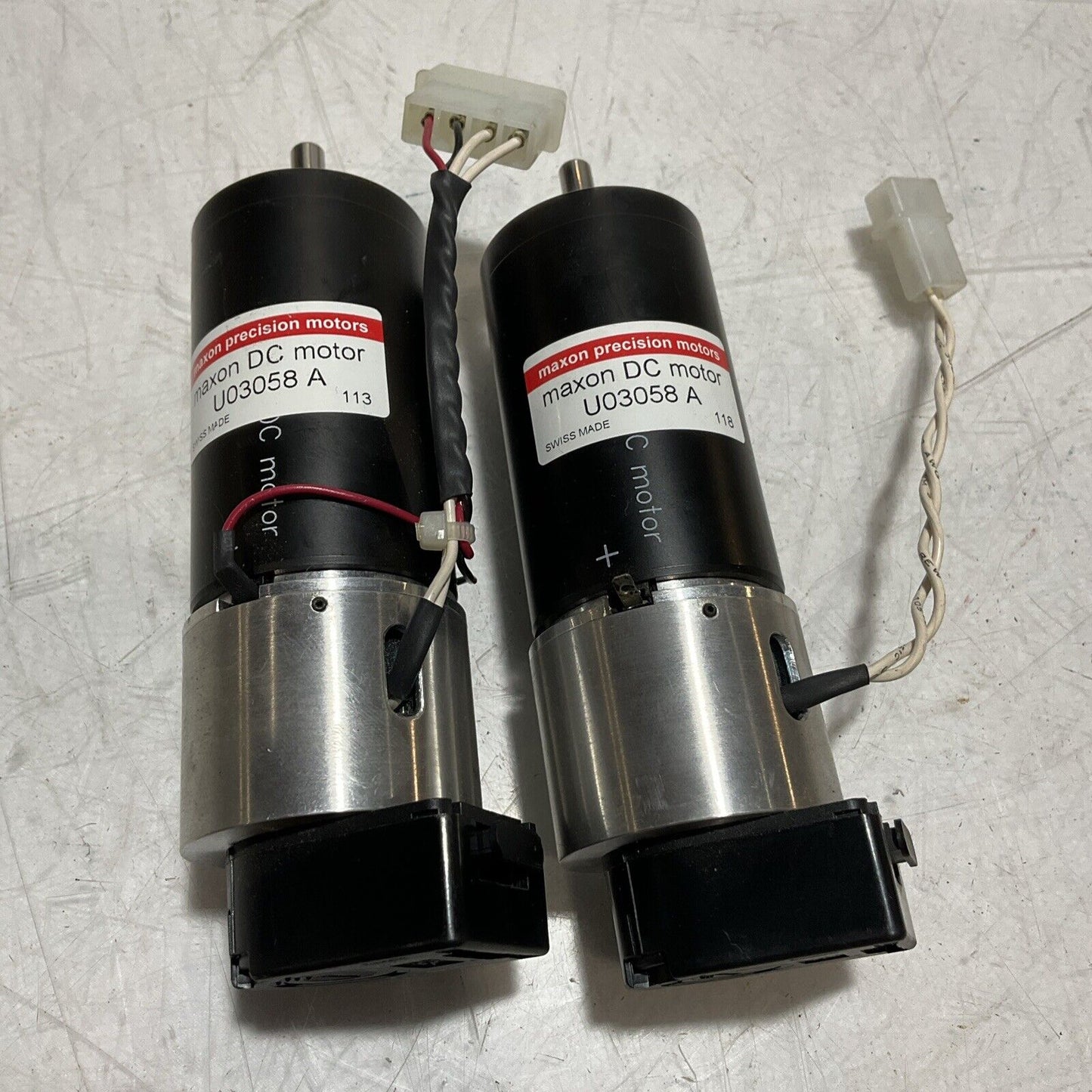 MAXON  PRECISION U03058A DC MOTOR W/ HEDS-5540 A12 ENCODER LOT OF 2  U3S