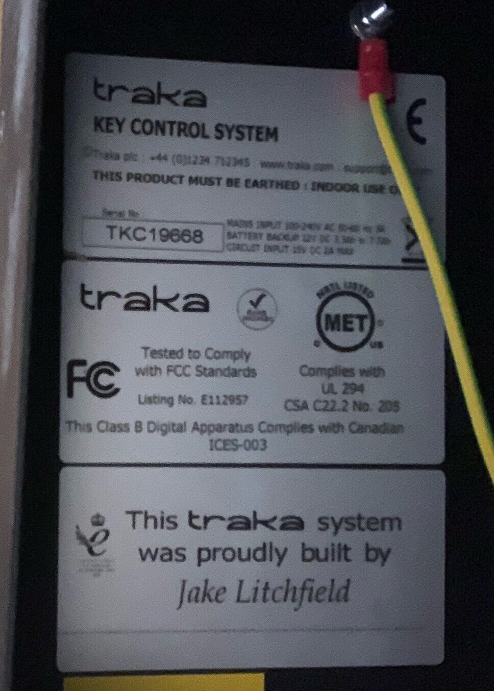 TRAKA S-60 PRO SERIES ELECTRONIC KEY CABINET L8H