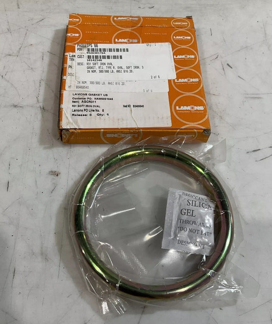 LAMONS AGCR311  R31 SOFT  IRON OVAL  GASKET  RTJ  TYPE 3IN NOM  U3S