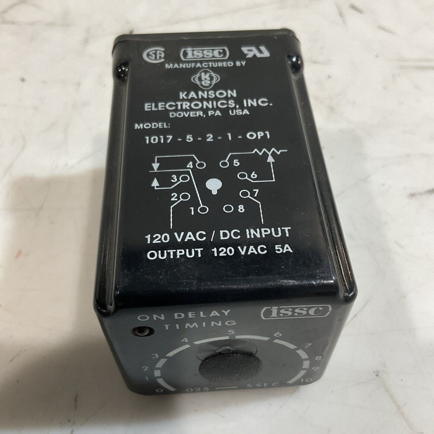 ISSC 1017-5-2-1-OP1 TIMEY DELAY  RELAY  120VAC  U3S