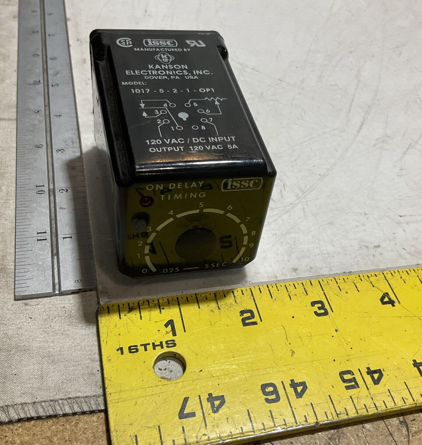 ISSC 1017-5-2-1-OP1 TIMEY DELAY  RELAY  120VAC  U3S
