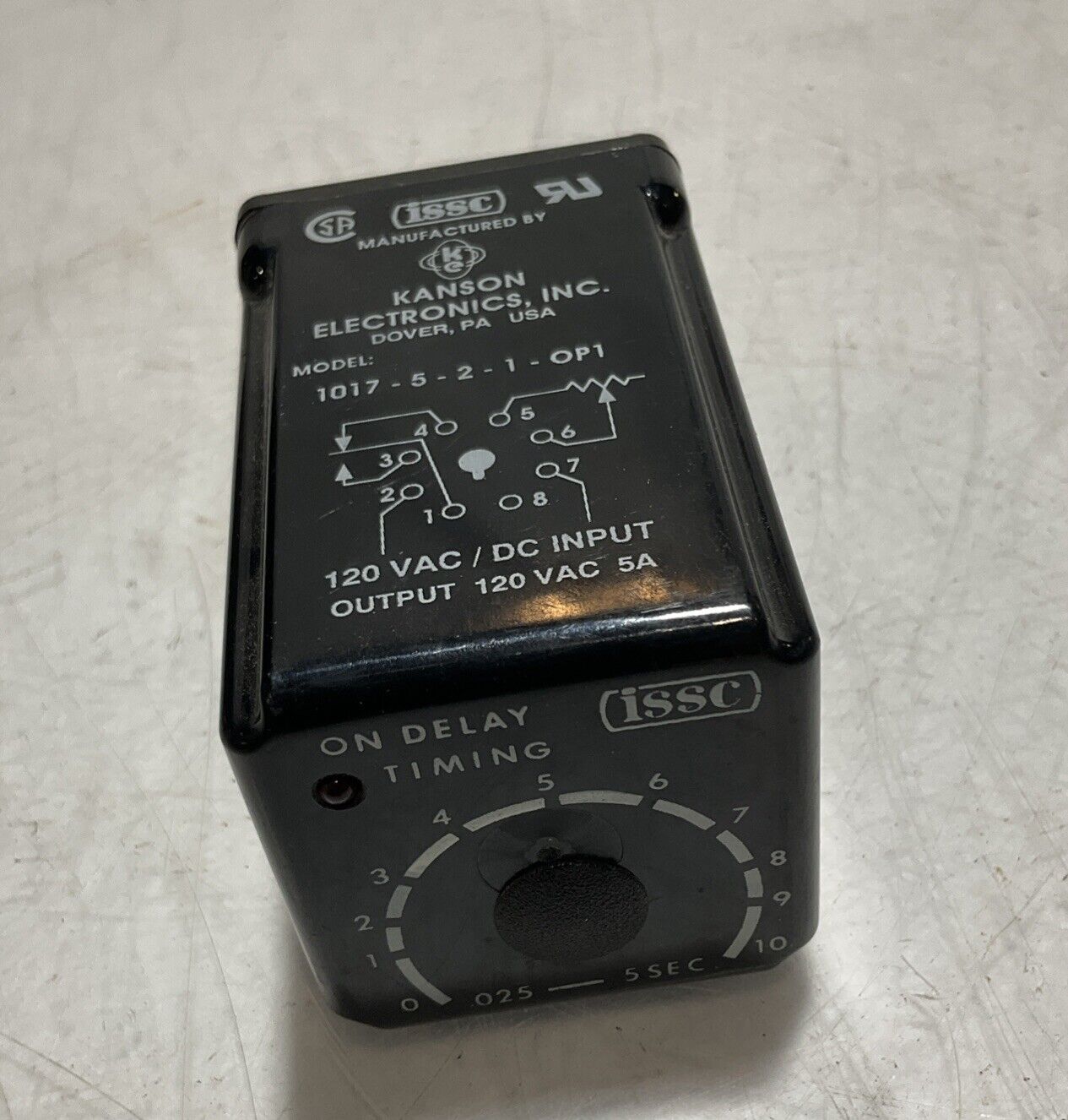 ISSC 1017-5-2-1-OP1 TIMEY DELAY  RELAY  120VAC  U3S