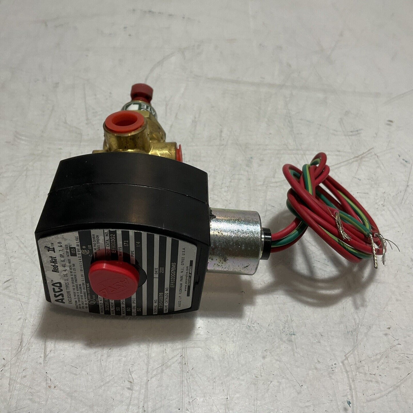 ASCO-RED-HAT EF8320G176MS- EF8003G2 SOLENOID VALVE 120/60 110/50 17.1W 1/4IN 678
