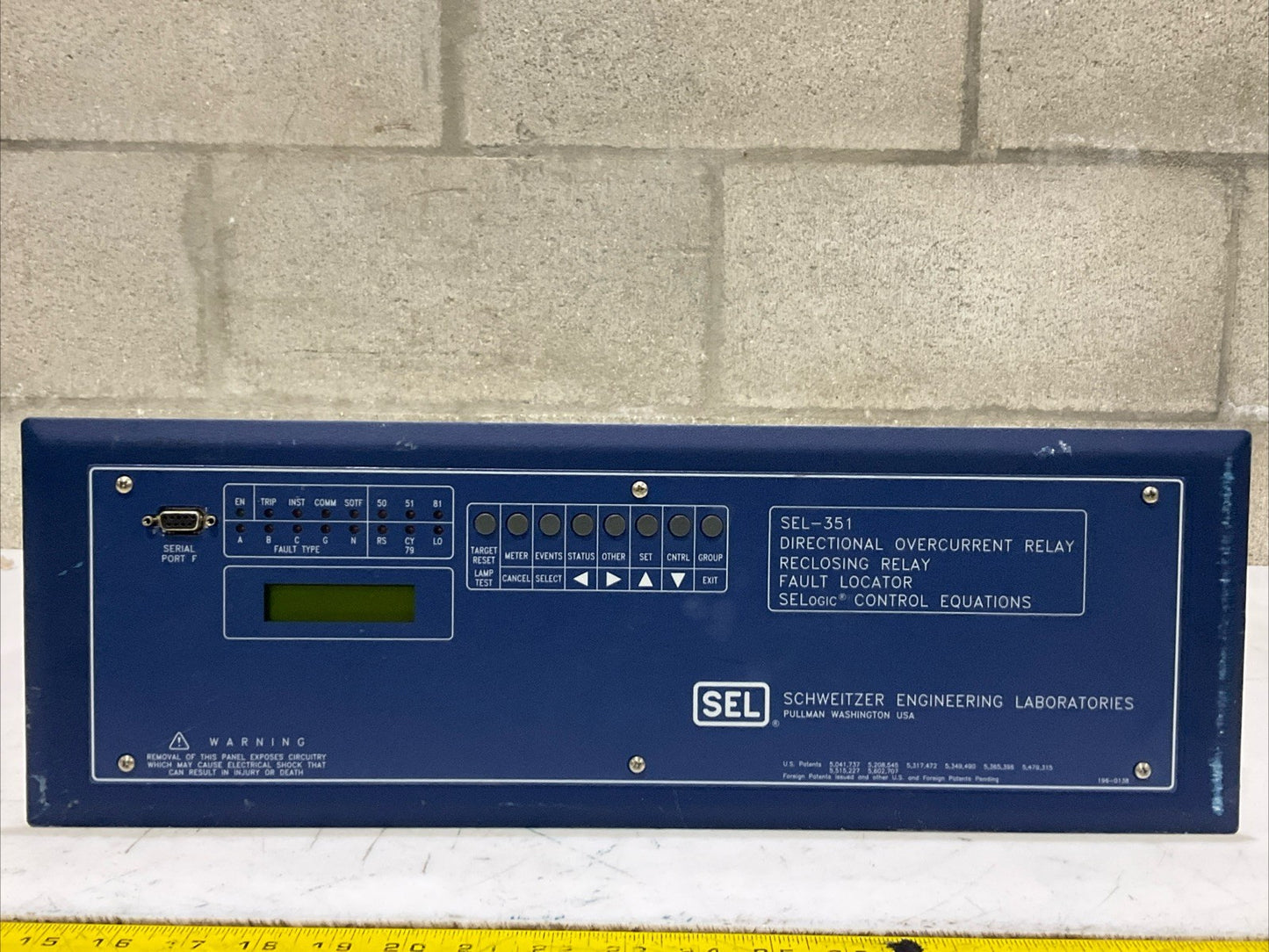 SEL SEL-351 03515Y325512X1 DIRECTIONAL RECLOSING RELAY FAULT LOCATOR RM6