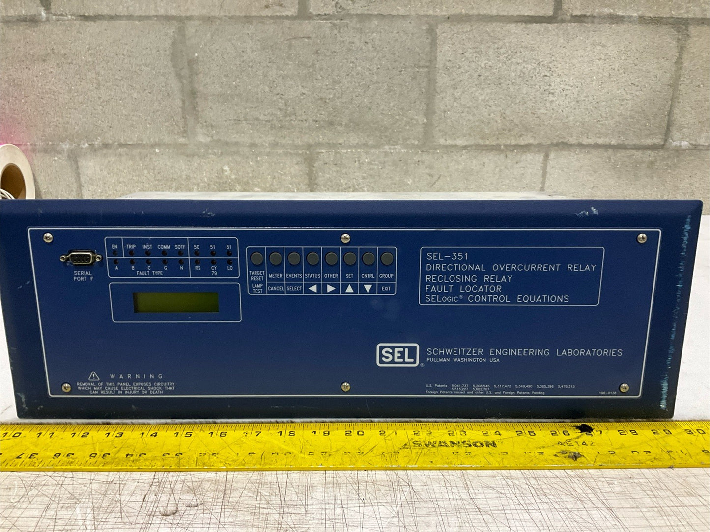 SEL SEL-351 03515Y325512X1 DIRECTIONAL RECLOSING RELAY FAULT LOCATOR RM6
