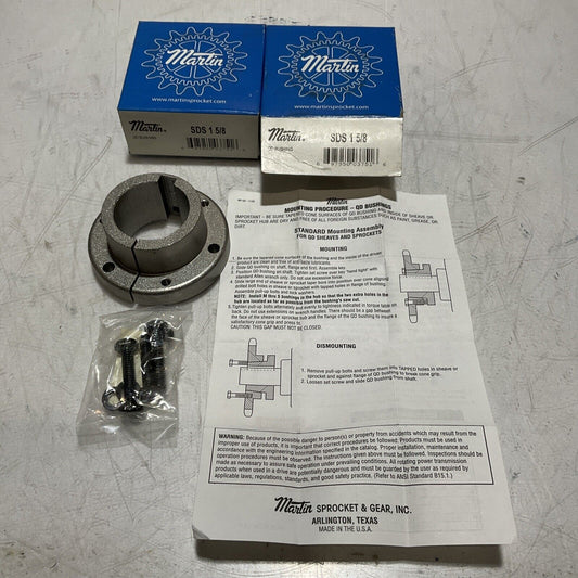 MARTIN SDS 1 5/8  MOUNTING  PROCEDURE-QD BUSHING LOT OF 2 373-U3S