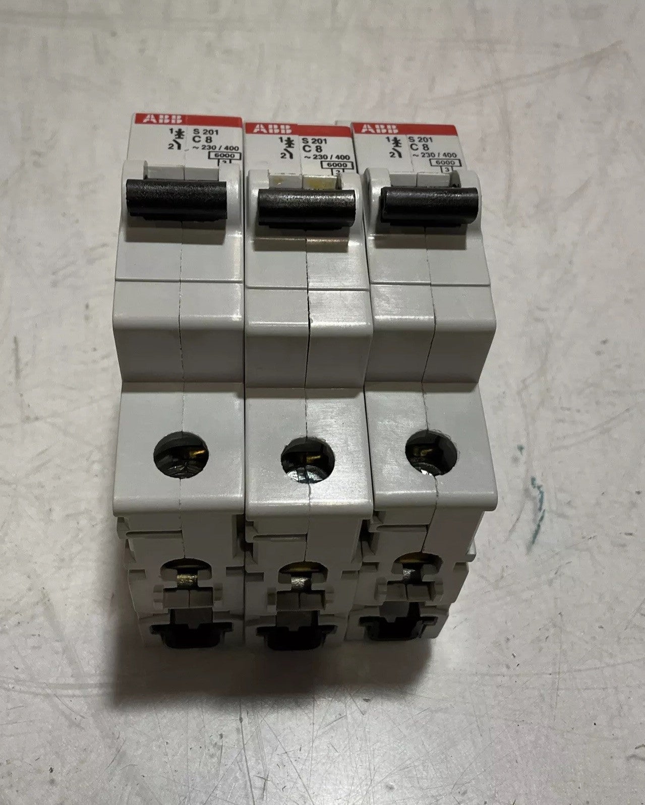 ABB S 201 C 8 S201-C8 MINI CIRCUIT BREAKER 230/400 LOT OF 3  U3S
