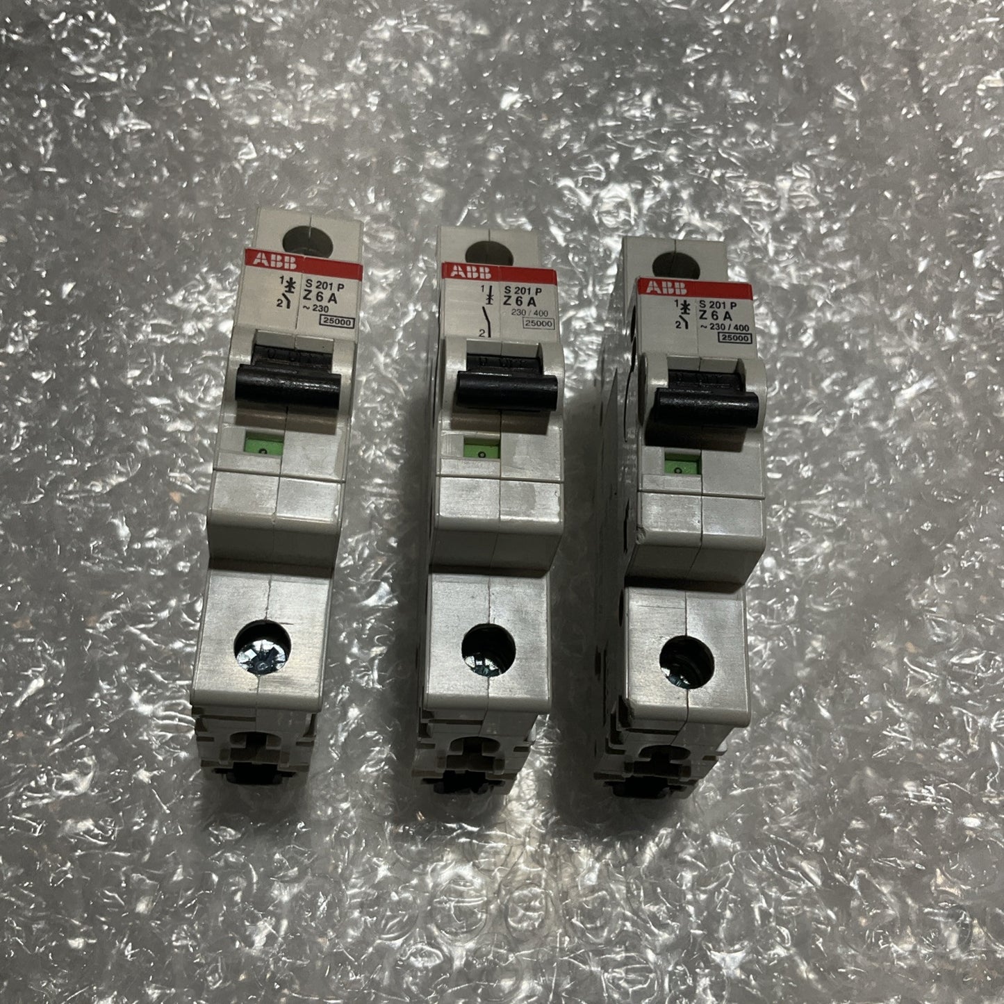 ABB S201P-Z6 CIRCUIT BREAKER 1 POLE 6A  LOT OF 3 U3S
