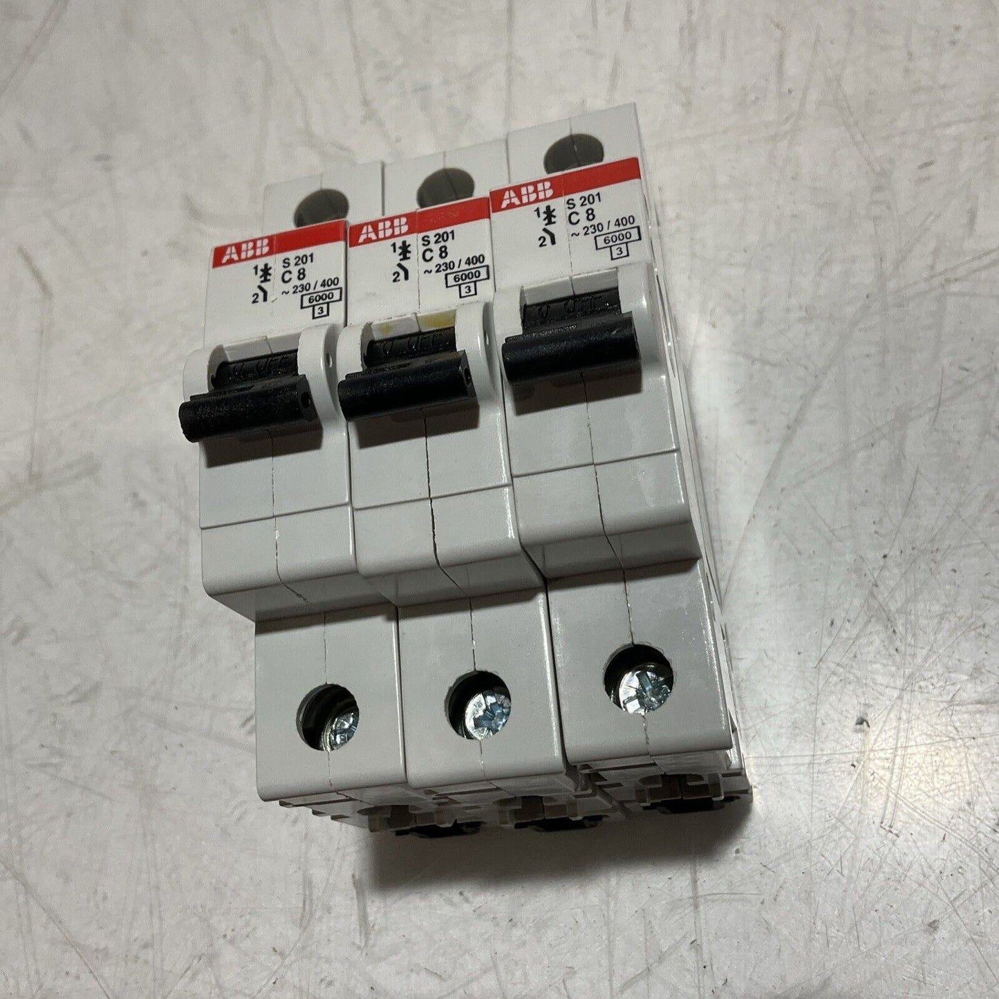 ABB S 201 C 8 S201-C8 MINI CIRCUIT BREAKER 230/400 LOT OF 3  U3S